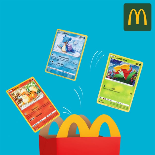 Carte Pokémon à collectionner offertes avec le Happy Meal de McDo