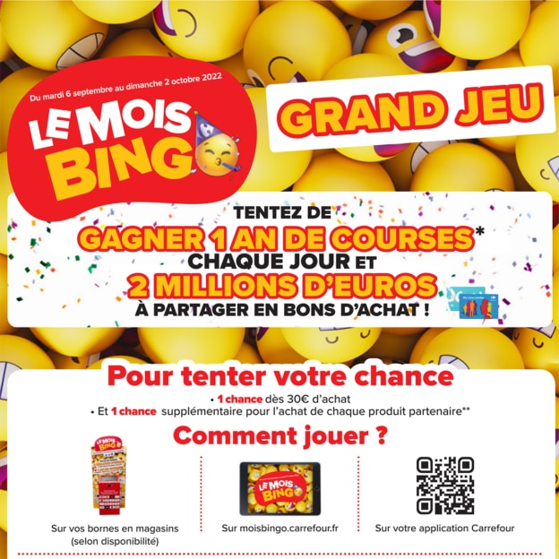 Mois Bingo Carrefour Le Jeu : + de 2 millions d’euros à gagner