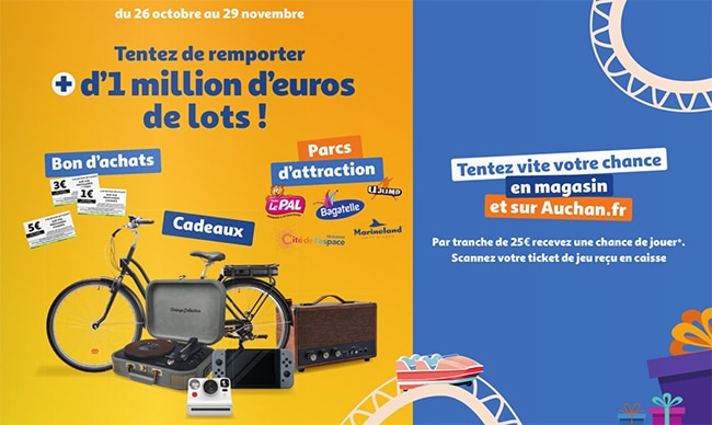 Gagnez une Nintendo, des entrées au parc d’attractions de votre choix ou un autre lot avec les 25 jours Auchan