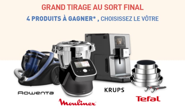 Jeu SEB 100% gagnant : lots Moulinex, Krups, Tefal ou Rowenta à gagner