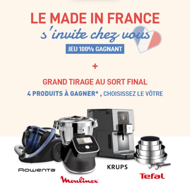 Jeu SEB 100% gagnant : lots Moulinex, Krups, Tefal ou Rowenta à gagner