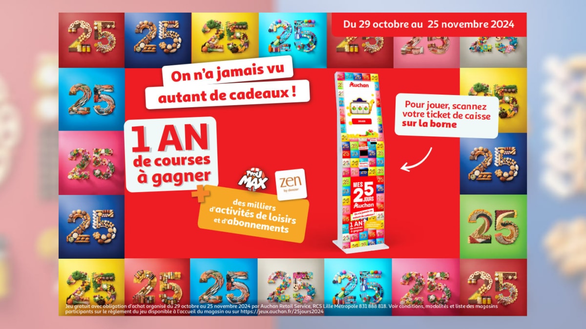Jeu Auchan 25 jours 2024 à code : + de 100’000 cadeaux à gagner