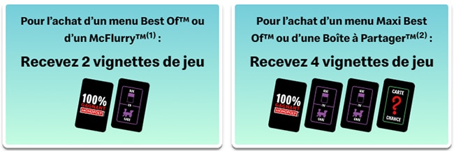 Les vignettes offertes du jeu Monopoly 2023 by McDonald’s