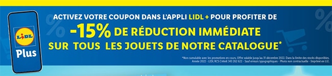 bon de réduction Lidl Plus pour les jouets de Noël