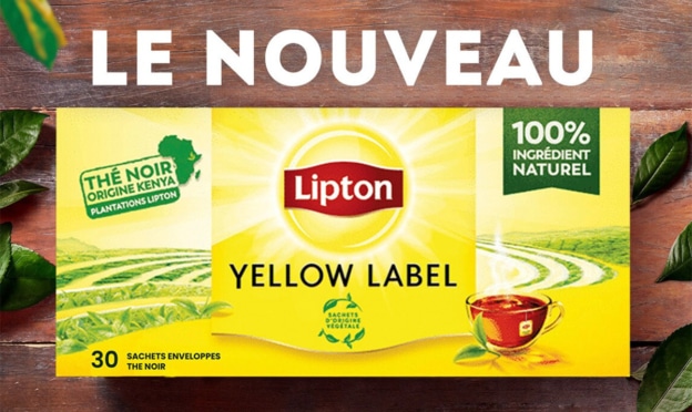 Échantillons gratuits de 3 sachets de thé Lipton Yellow Label