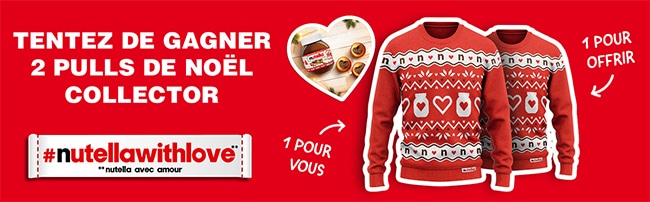 Pulls de Noël Nutella à gagner