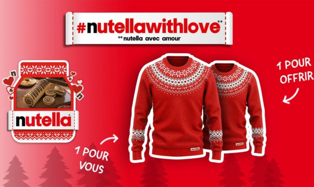 Jeu Nutella.com à code : 3050 pulls de Noël Nutella à gagner