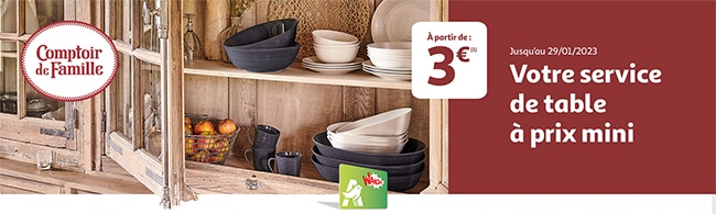 Service de table Comptoir de Famille chez Auchan
