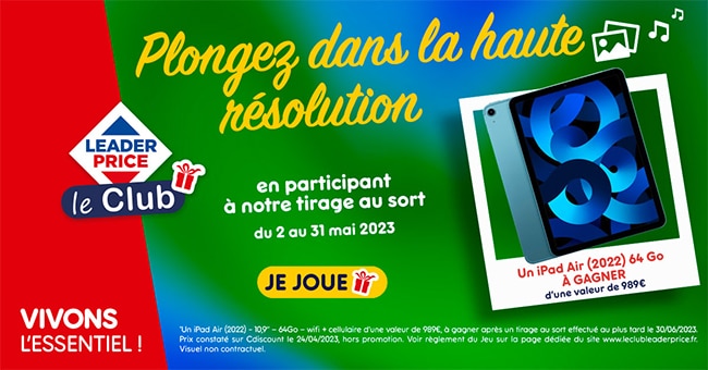 Le cadeau à gagner du jeu du Club Leader Price