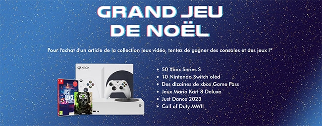 Gagnez une XBOX Serie S, une Nintendo Switch Oled, un jeu vidéo ou des codes de téléchargement avec Gémo