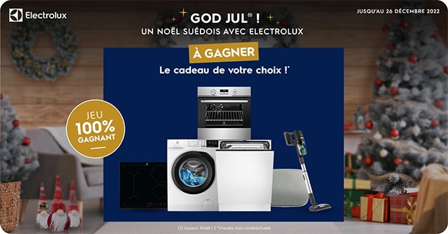 Les cadeaux à gagner au jeu de Noël Electrolux