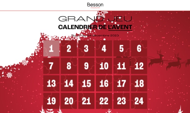 Jeu Calendrier de l’Avent Besson : 74 lots à gagner