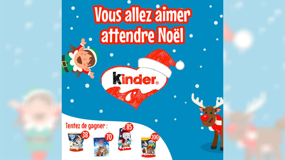Concours calendrier de l’Avent Kinder Noël 2023 : 393 lots