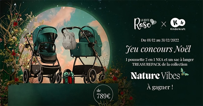 Gagnez poussette Nea et un sac à langer TreasurePack Nature Vibe avec La Boîte Rose