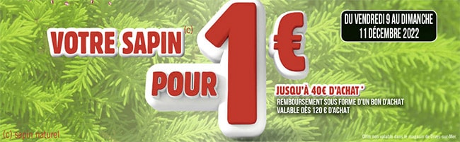 Sapin de Noël naturel à 1€ chez Casino : Remboursement en bon d’achat