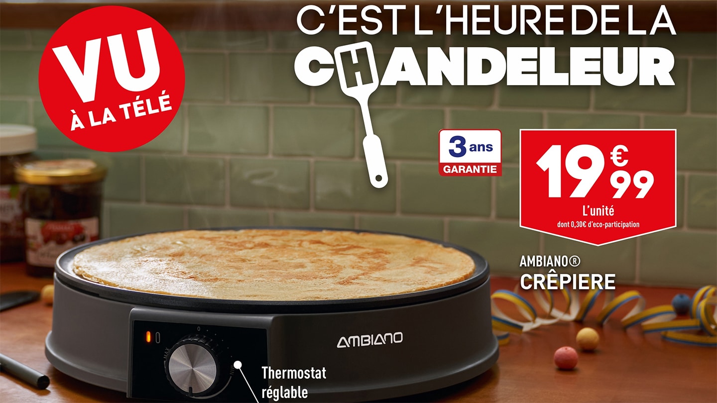 ALDI Crêpière Ambiano au prix incroyable de 19,99€