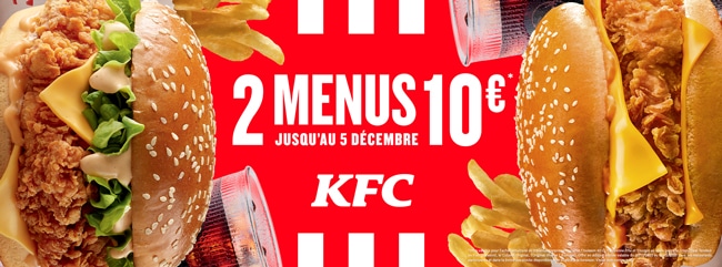 Double menu KFC moins chers