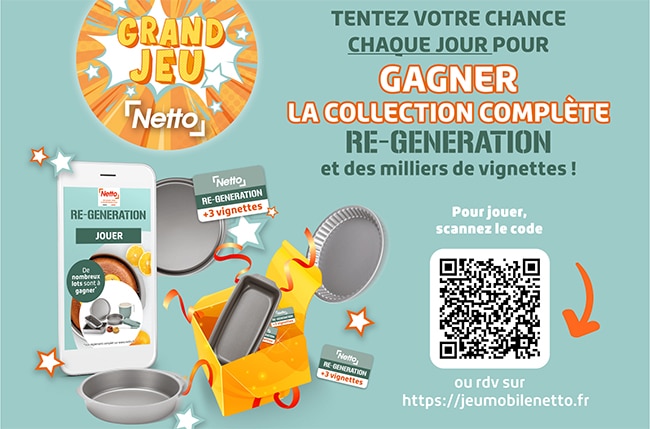 Gagnez la collection complète de produits RE-GENERATION ou des vignettes collector Netto