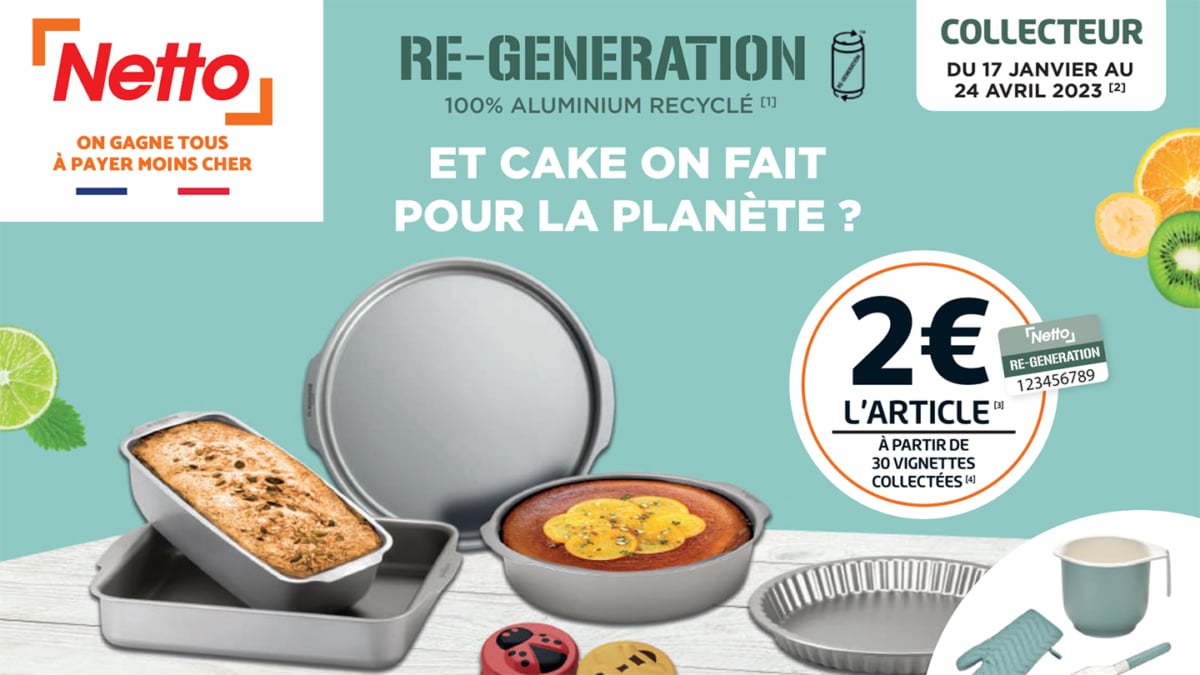 Vignette Re-géneration Netto 2023 : Moules et ustensiles de cuisine