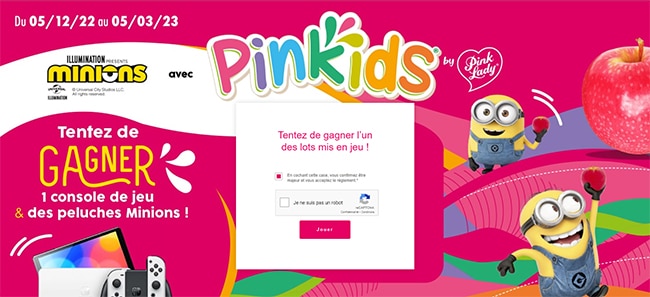 Tentez de gagner une console de jeu ou une peluche Minions avec Pink Lady