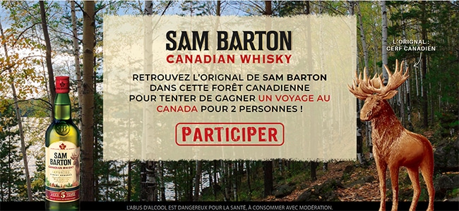 Tentez de gagner un voyage au Canada pour 2 avec Sam Barton