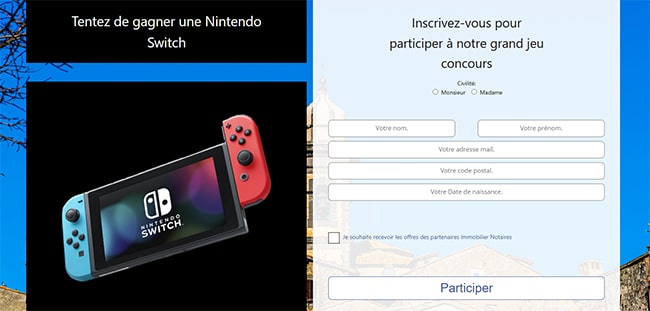 Tentez de gagner la Nintendo Switch avec le site internet Immobilier.notaires