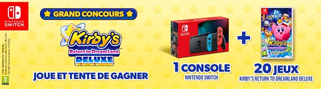 Tentez de remporter la console Nintendo Switch ou un jeu Kirby's