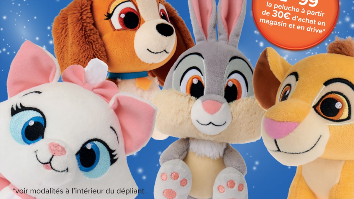 Carrefour : Collection de peluches Disney à 7,99€ (au lieu de 16,99€)