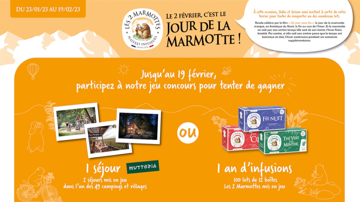 Jeu Les 2 Marmottes : Séjours et coffrets d’infusions à gagner