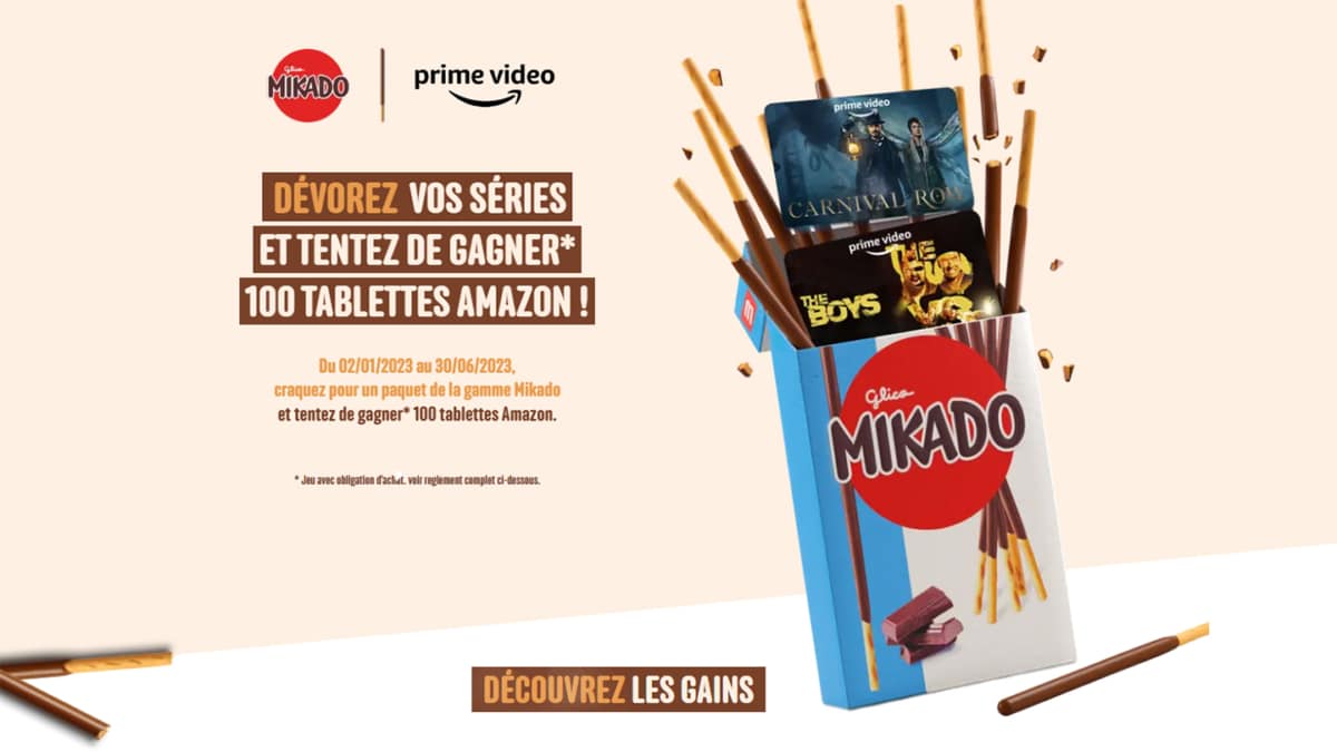 Jeu Prime Vidéo / Mikado Series à code : 100 tablettes Amazon à gagner