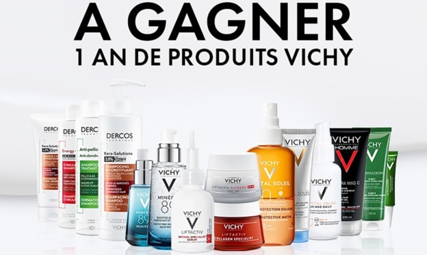 Jeu Vichy : Un an de cosmétiques avec 25 soins à gagner