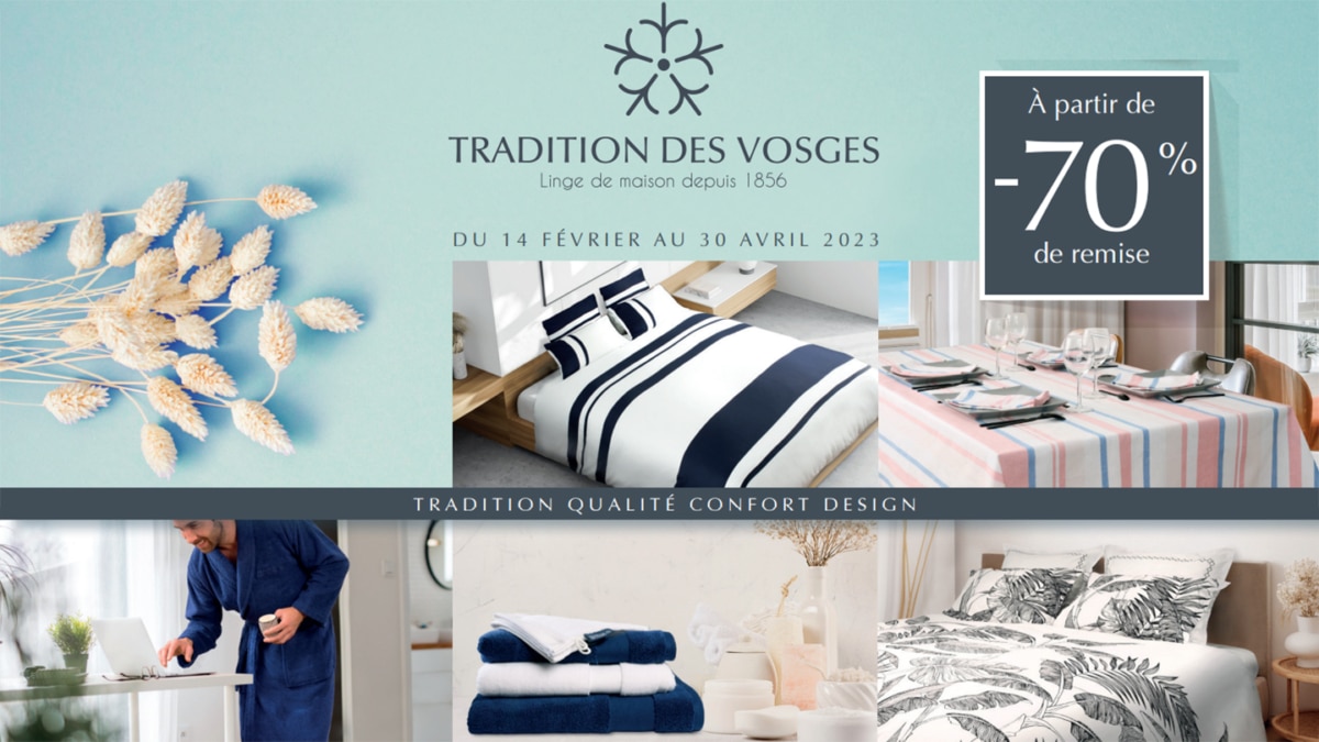 Vignette Leclerc : Linge de maison Tradition des Vosges dès -70%