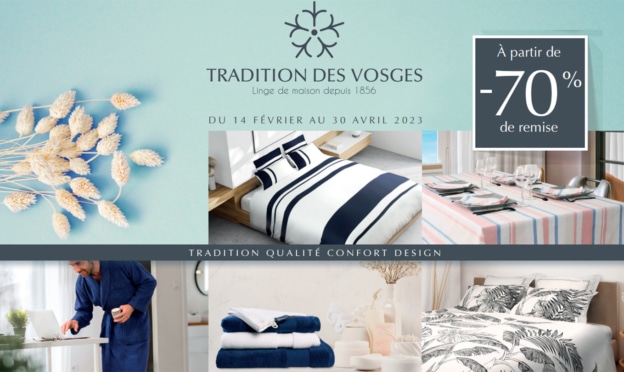 Vignette Leclerc : Linge de maison Tradition des Vosges dès -70%