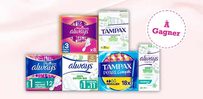 Tentez de gagner des produits Tampax et Always avec Envie de Plus