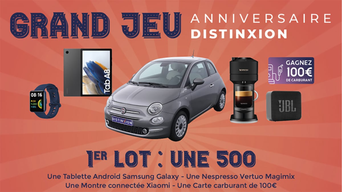 Jeu Distinxion : Voiture Fiat 500 et autres lots à gagner