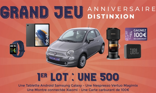 Jeu Distinxion : Voiture Fiat 500 et autres lots à gagner