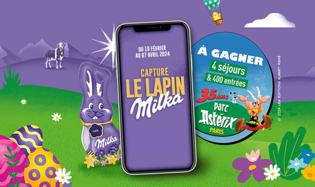 Jeu Pâques Milka 2024 avec achat : Séjours et entrées Parc Astérix