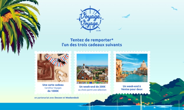 Jeu Carrefour Voyages : Week-ends à gagner