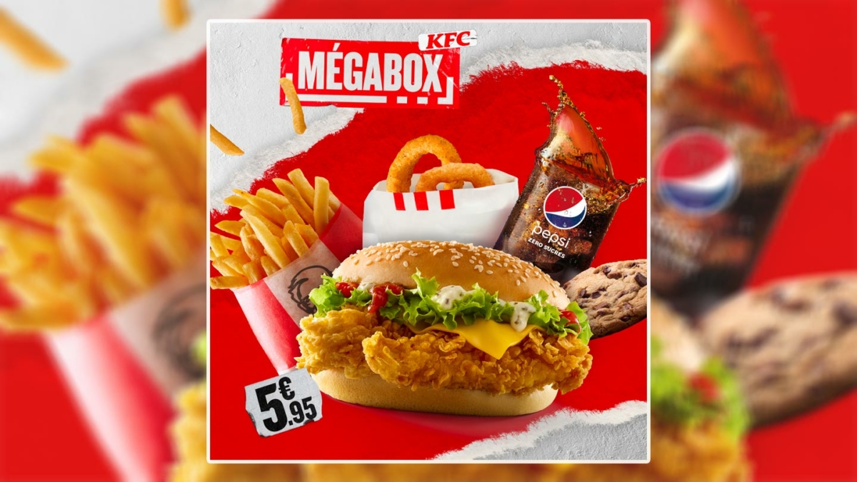 KFC : Méga Box en édition limitée (5,95€ les 5 produits)