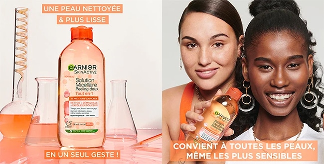 tester gratuitement la solution Micellaire Peeling Doux Skin Active de Garnier