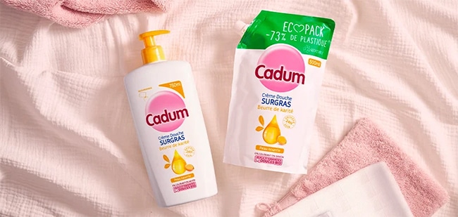 tester le gel douche Surgras Karité Cadum + sa recharge Ecopack avec Sampleo