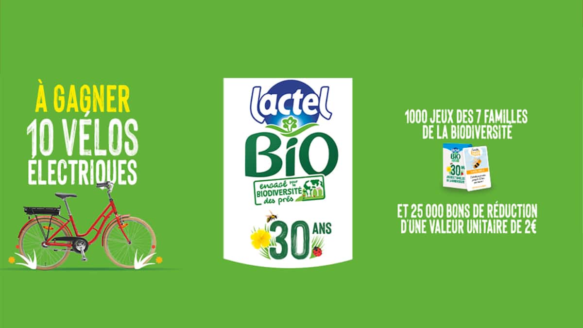 Jeu 30 ans Lactel Bio : 10 vélos électriques et 26’000 cadeaux à gagner