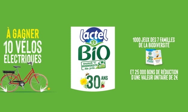 Jeu 30 ans Lactel Bio : 10 vélos électriques et 26’000 cadeaux à gagner