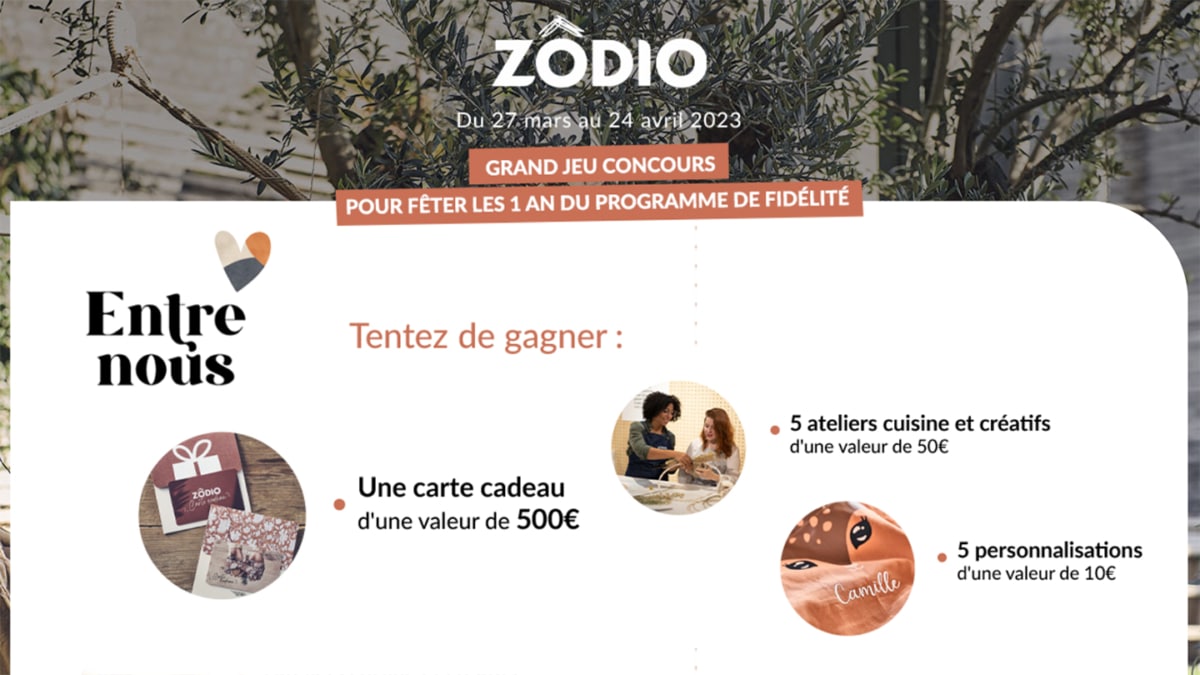 Jeu Zôdio : Cartes cadeaux, ateliers et personnalisations à gagner
