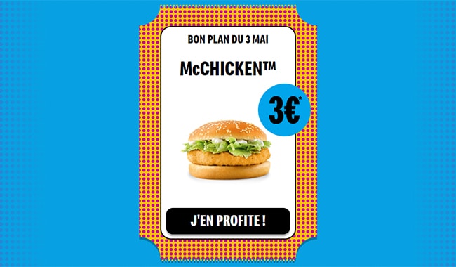 Obtenez votre burger McChicken pour seulement 3€