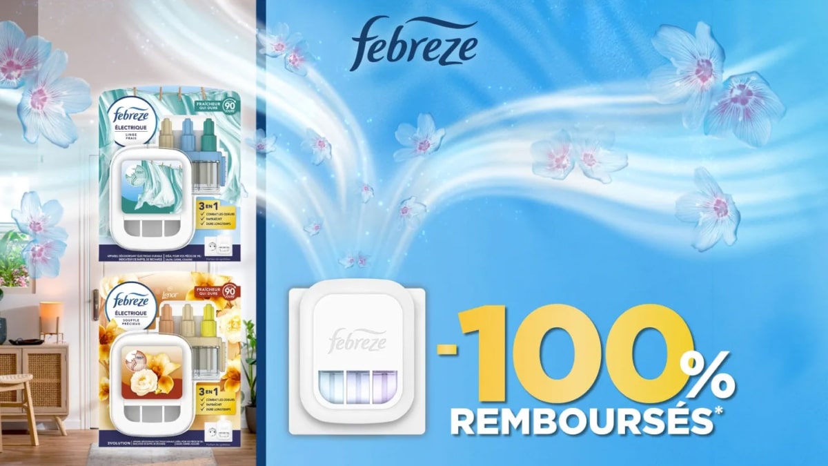 Diffuseurs électriques Febreze Smart gratuits car 100% remboursés