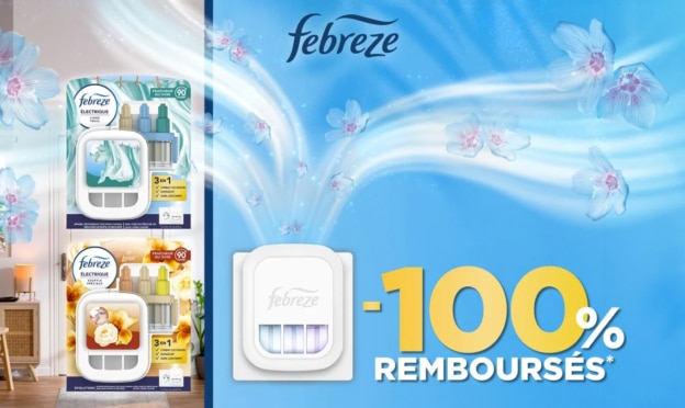 Diffuseurs électriques Febreze Smart gratuits car 100% remboursés