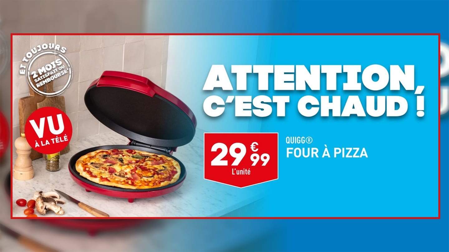 Aldi Four à Pizza électrique Quigg pas cher à 29,99€ seulement
