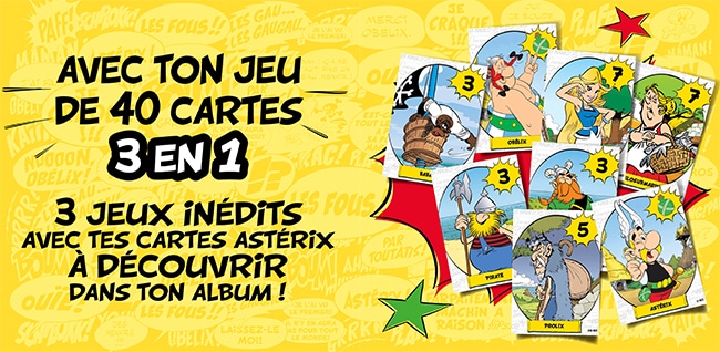 Jeu de cartes 3 en 1 Astérix et Obélix chez Cora