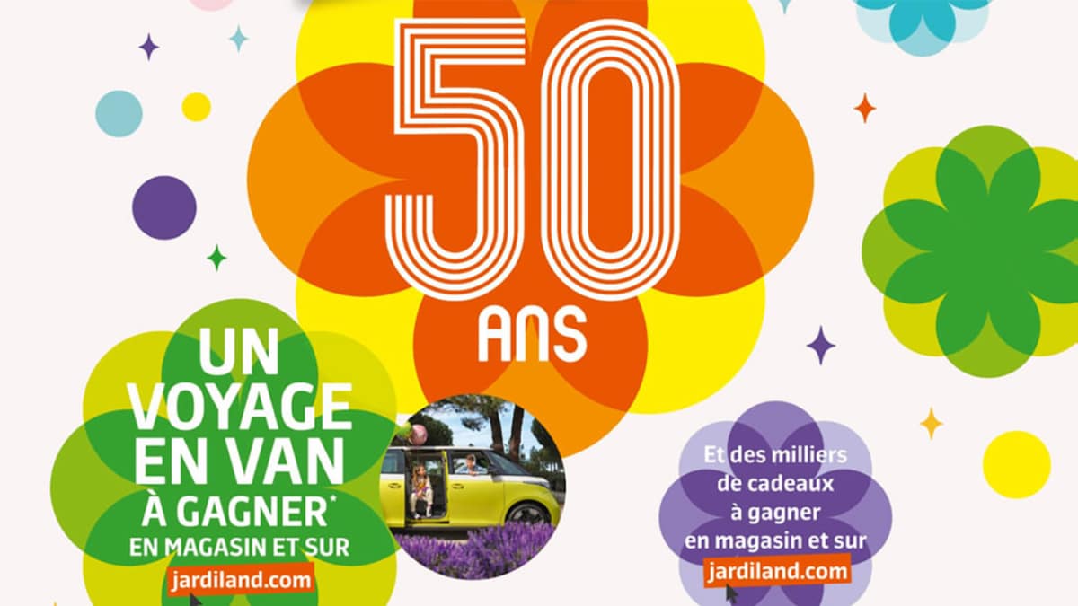 Jeu Jardiland Anniversaire 50 ans : Séjour en Van et cadeaux à gagner